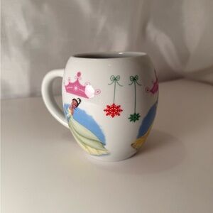 Disney Princess Coffee Mug Cinderella, Belle, Tiana - White, Blue, Pink - Winter